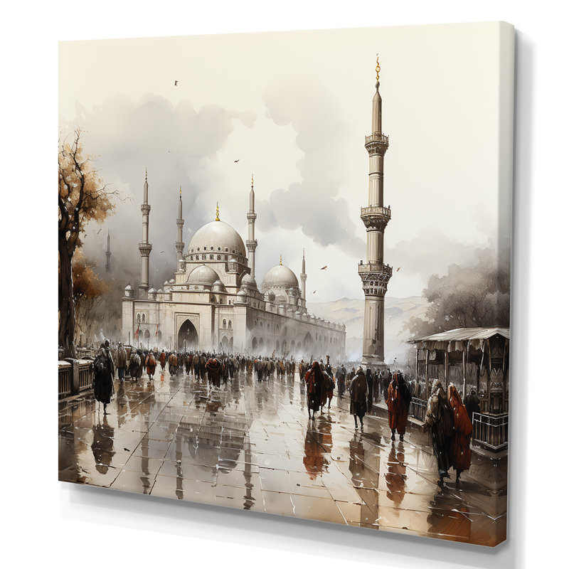 «Mosquée du propane», art mural, H 36 po x l 36 po x P 1,5 po, Toile tendue