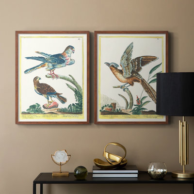 Pastel Birds III - reproduction encadrée de qualité supérieure - prête à être accrochée - aucun clou requis - aucun clou requis
