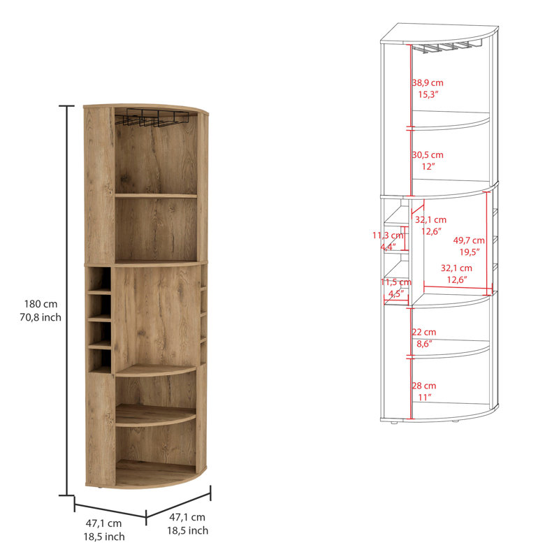Carleigha 18.5'' Mini Bar, Natural