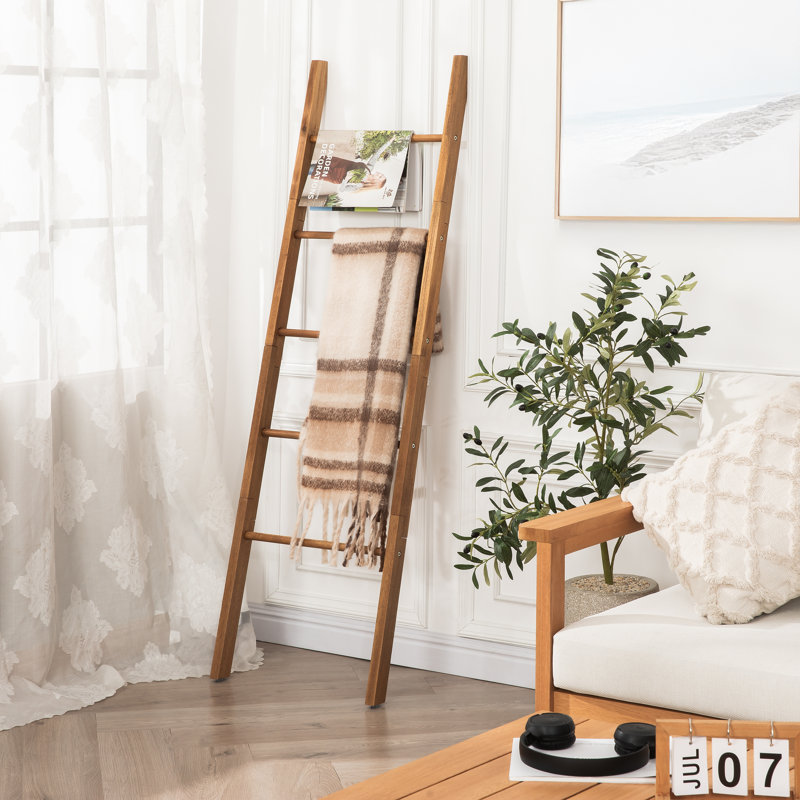 59 Inches Tall Solid Wood Blanket Ladder