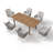 Brittenham 6 - Person Rectangular Outdoor Dining Set With Cushions-111700632