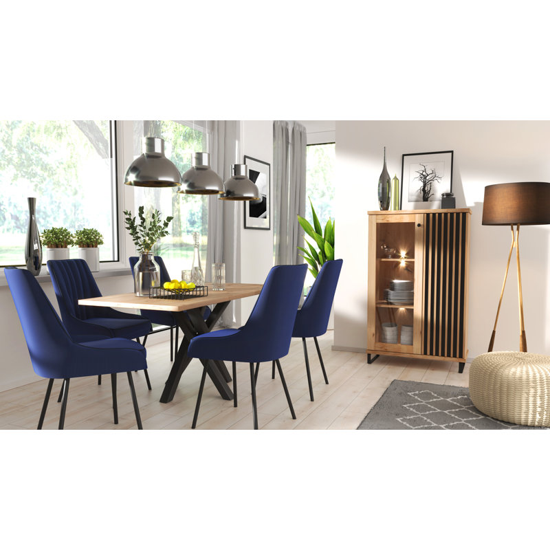 CALI Extendable Metal Base Dining Table, 78cm H x 120cm L x 80cm W