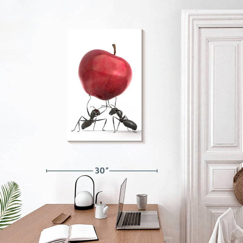 Brampt Black Ants With Apple, 30" H x 20" W