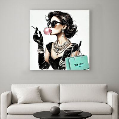 Modern Glam: Tiffany-Inspired Fashion Diva Canvas Wall Art