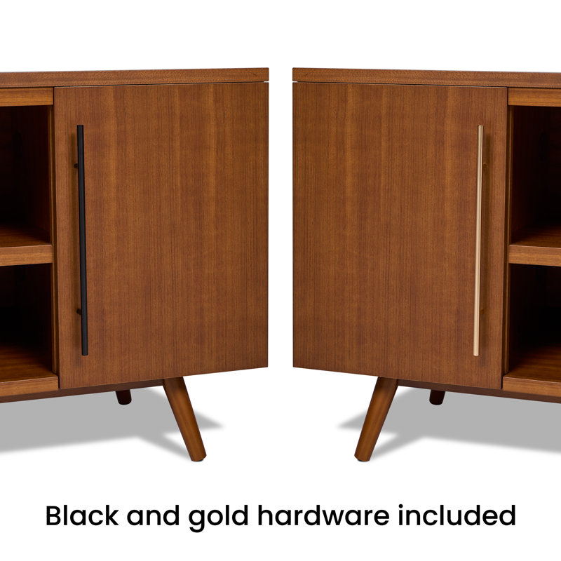 Morris 72 inch TV Stand in Black by Real Flame for TV's up to 70 inches, Dark Brown Wood