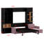 Lit escamotable peu encombrant avec canapé encastré, tablettes de rangement, armoires et éclairage intégré-904272111