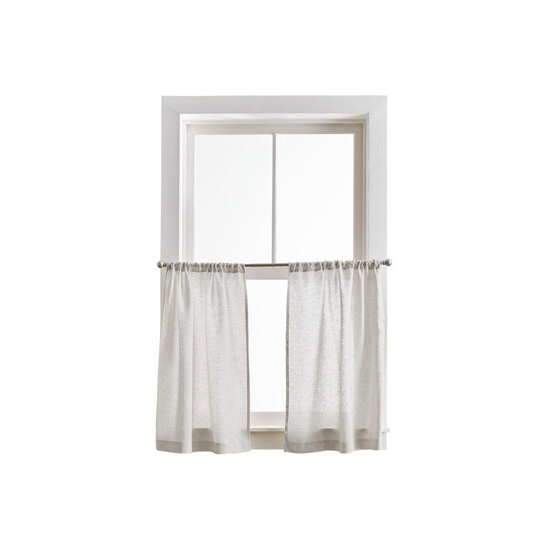Tailored Cafe Curtain, Silver
