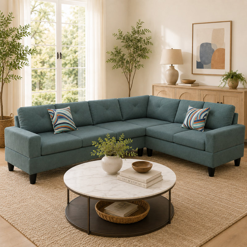 Modular 4-Piece Sectional Sofa – Customizable Corner Couch for Movie Nights & Family Gathering, Easy Rearrange Design, Multiple Colors Available