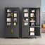 Rectangular Glass and Metal Lockable Iron Cabinet-1407127654
