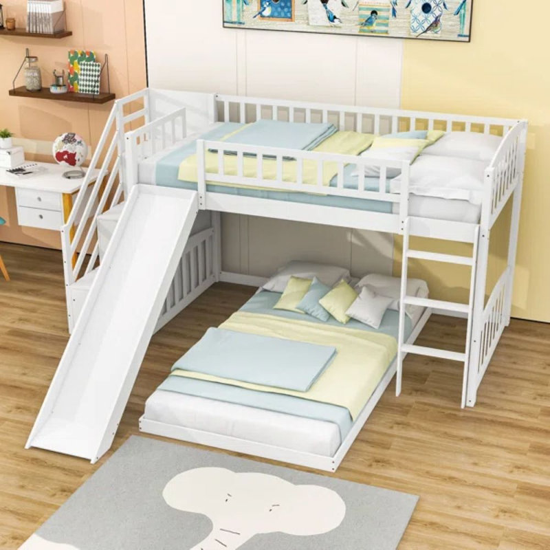 Gissela Kids Twin Over Twin Bunk Bed, White