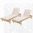 Acacia Wood Chaise Lounge With Cushion, Set Of 2
