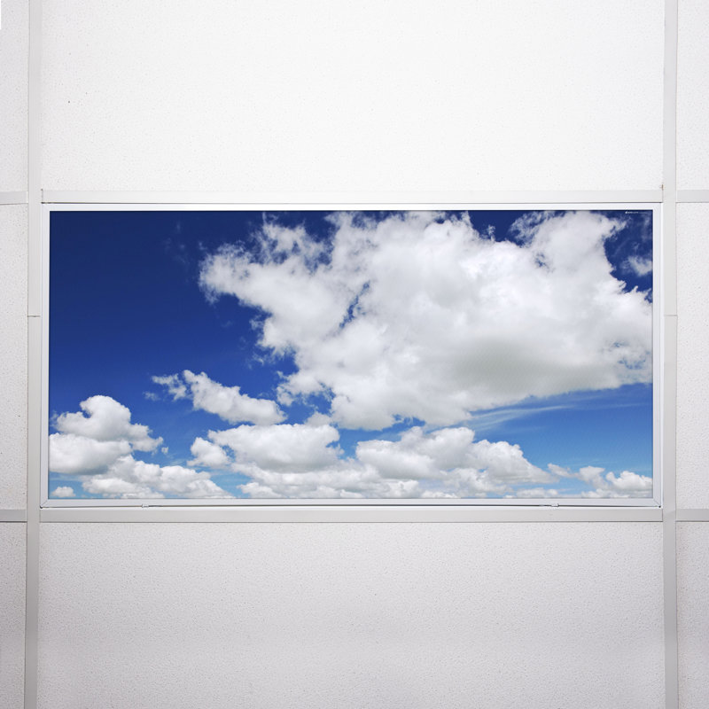 Cloud Classroom Fluorescent Light Covers for Ceiling Lights - For 2x4 Light Fixture - by Octo Lights