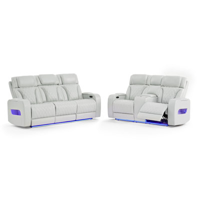 JULIAN CHARCOAL PWR CON REC LOVESEAT WITH PHR, LED & SPEAKER