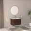 Meuble-lavabo mural 30 po avec lavabo flottant à deux tiroirs en noyer foncé avec lavabo intégré en céramique 30 po