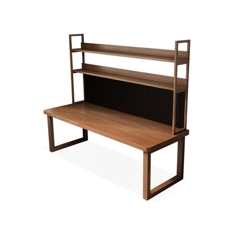 Nut-brown Rectangular Solid Wood Executive Desk, 74.8"H*62.99"W*23.62"D