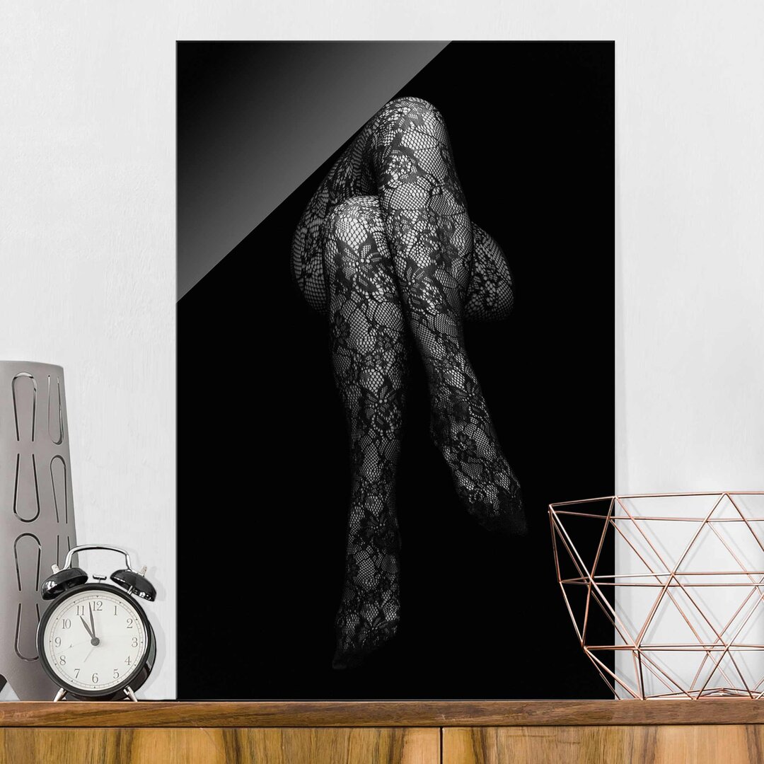 Glasbild Legs in Lace