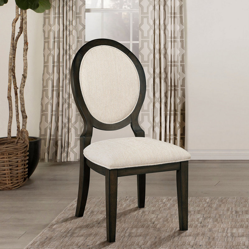 Chaise d'appoint à dossier ovale foncé Fulton (ensemble de 2)