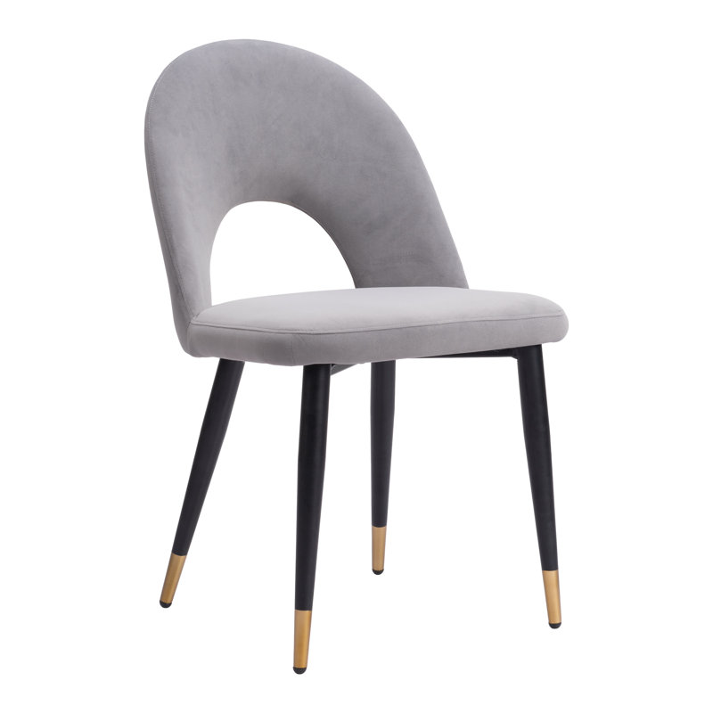 Chaise d'appoint à dossier bas Menlo, Gris