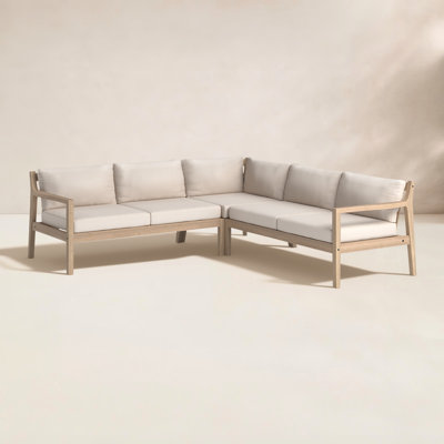 Amina 54" Acacia Patio Sectional