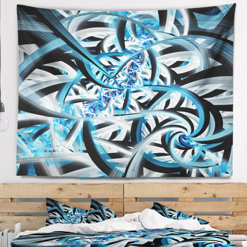 Tapisserie spiral fractal design, H 32 po x l 39 po