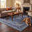 Dune2 Traditional Overdyed Solid Blue Gray Cream Machine Washable Non-Slip Low Pile Indoor Outdoor Pet Friendly Living Room Bedroom Dining Room Entryway Hallway Office Area Rug-290204550