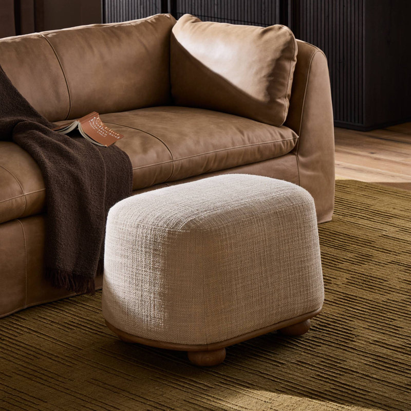Maria Oval Ottoman-Saxon Sand, Sandy Oak, Saxon Sand
