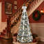 Arbre de Noël artificiel escamotable 7 pi avec 200 lumières chaudes