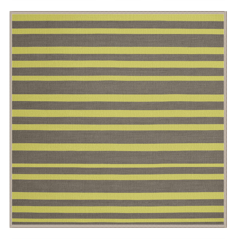 Tapis brun à rayures horizontales lavable à la machine