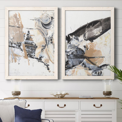 Ruckus III - Ensemble de 2 peintures sur toile encadrées