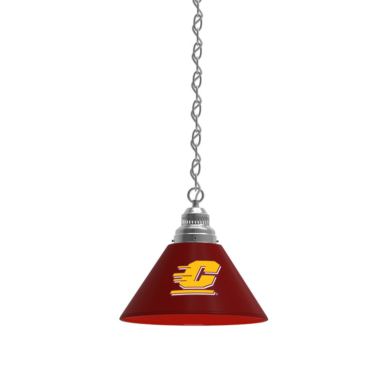 1 - Light Single Pendant, Chrome, Central Michigan Chippewas