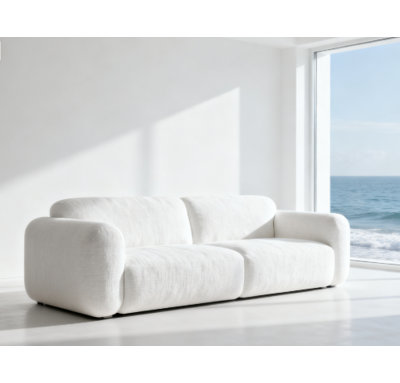 CloudComfort High-Elastic Fabric 3-Seater Sofa