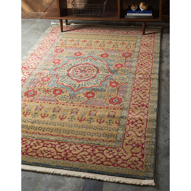Astoria Grand Ophelia Yellow/Red Area Rug & Reviews | Wayfair