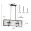 Lustre rectangulaire 4 lumières pour îlot de cuisine