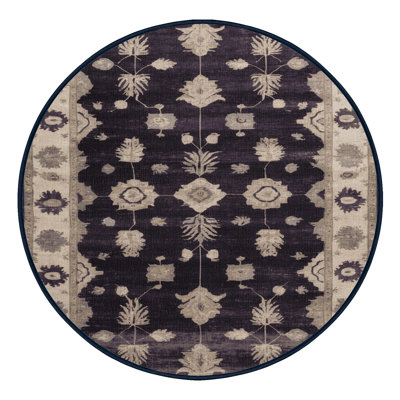 Machine Washable Overdyed Purple Area Rug