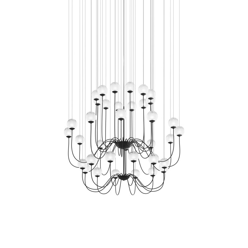 Puppet Suspension 36P Smoky Transparent Glossy Chrome G9 Ul, White, Matte Black