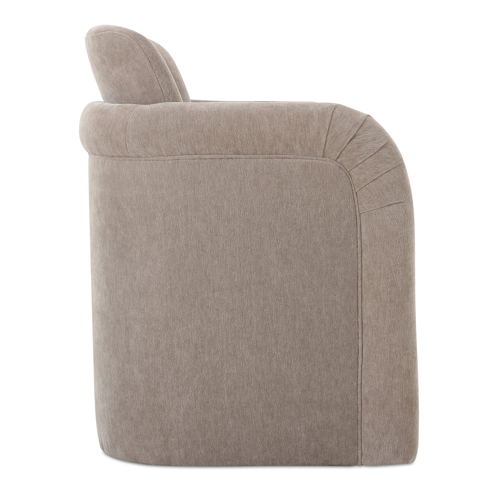 Becca Rolling Dining Arm Chair, Light Beige Performance Chenille