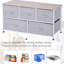 Armoire de rangement pour chambre grise - Cube de rangement horizontal à 5 tiroirs de 40 po avec étagère en tissu