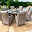 Canica Reclining 8 Seat Round Rattan Dining Set - with Rattan Lazy Susan