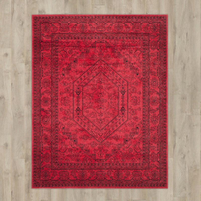 Tapis oriental rouge / noir Nicarla, Rectangle 8 pi x 10 pi