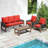 5-Person Patio Wooden Seating Group With Cushions-515768439