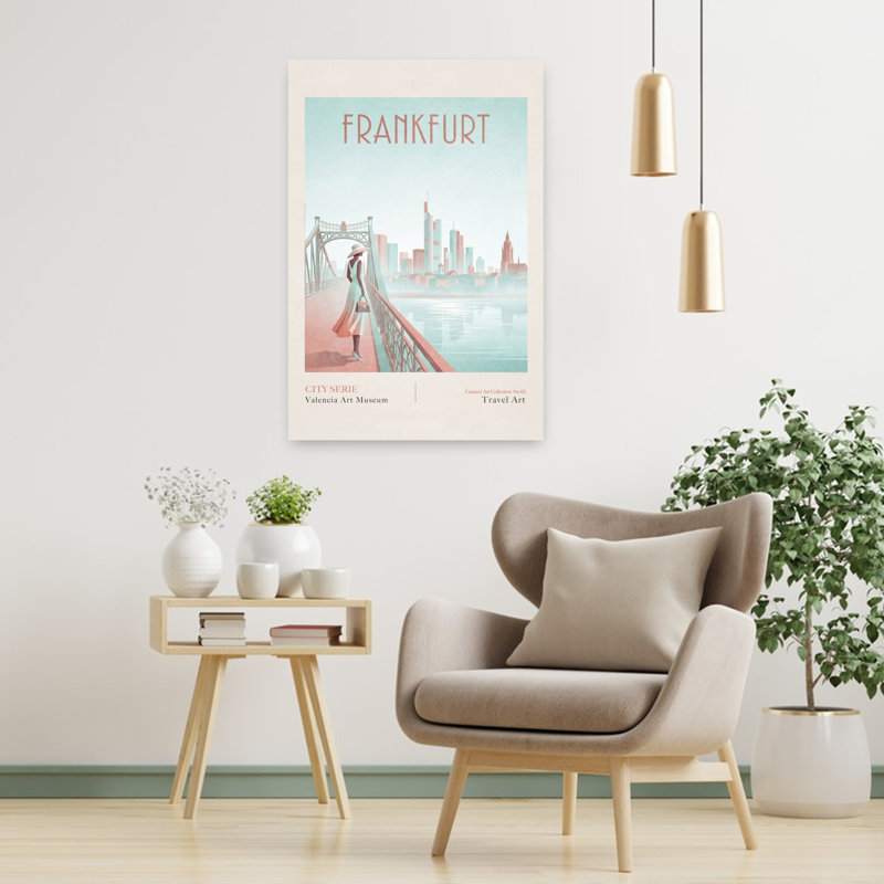 «Elegant Francfort Cityscape», impression sur toile, H 36 po x l 24 po