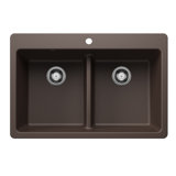 Liven SILGRANIT 33" L x 22" W Double Basin Drop-In/Undermount Kitchen Sink