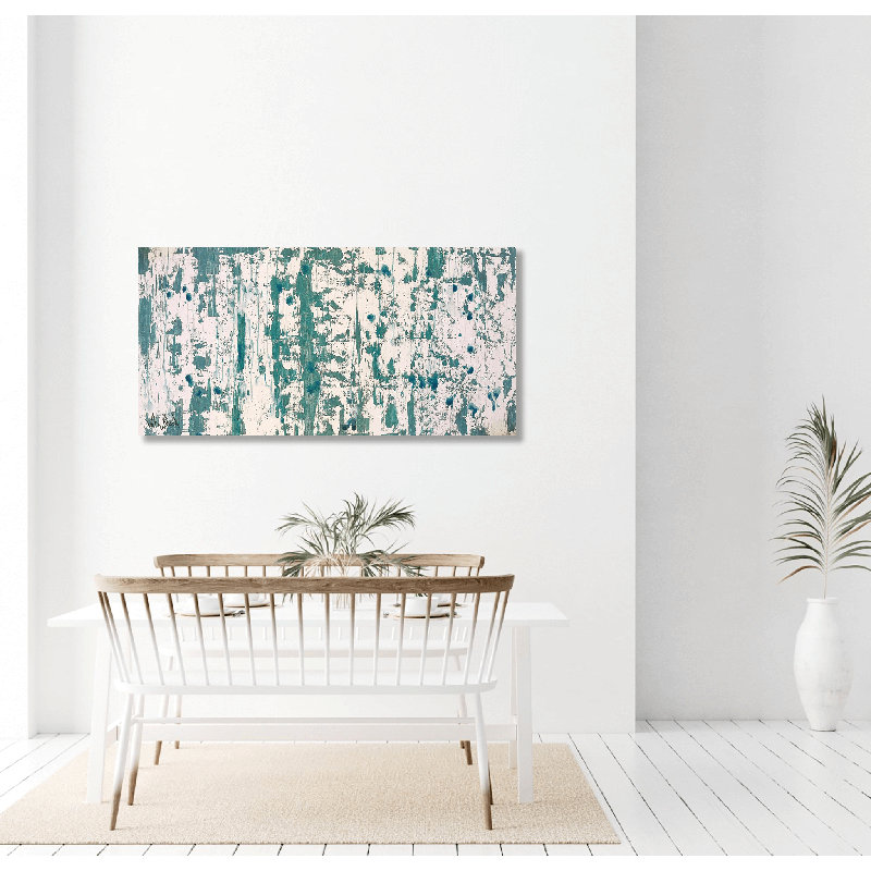 Blue On Green II by John Beard - Artist Enhanced Canvas Print, 36" H x 72" W x 2" D, Wrapped Canvas