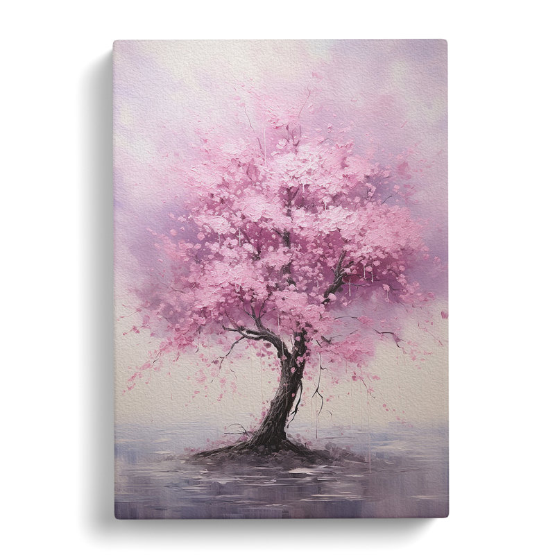 Cherry Blossom Tree Action Painting No.3 - Wrapped Canvas, 50cm H x 35cm W x 3cm D
