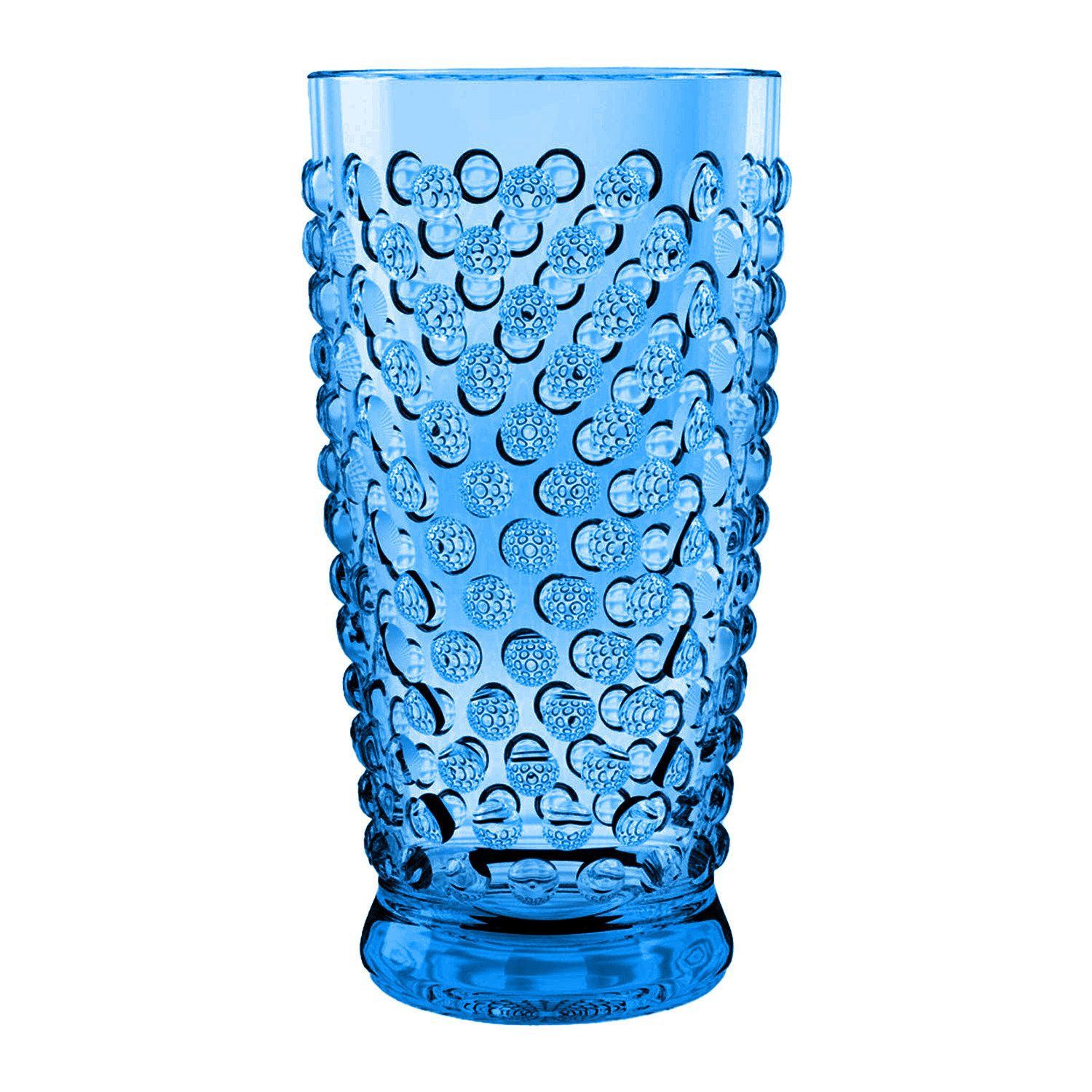 Hobnail Acrylic Drinking Glasses, Blue, 20 oz