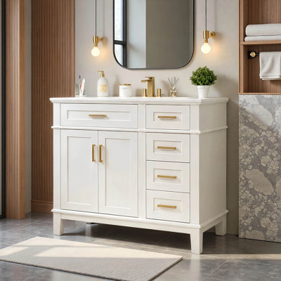 36" Single Bathroom Vanity with Ceramic Top