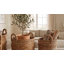 Paniers décoratifs tissés ronds avec poignées pour le rangement domestique - Rangement polyvalent moderne pour la chambre à coucher - Ensemble de 4, 19 po, 18 po, 16 po, brun
