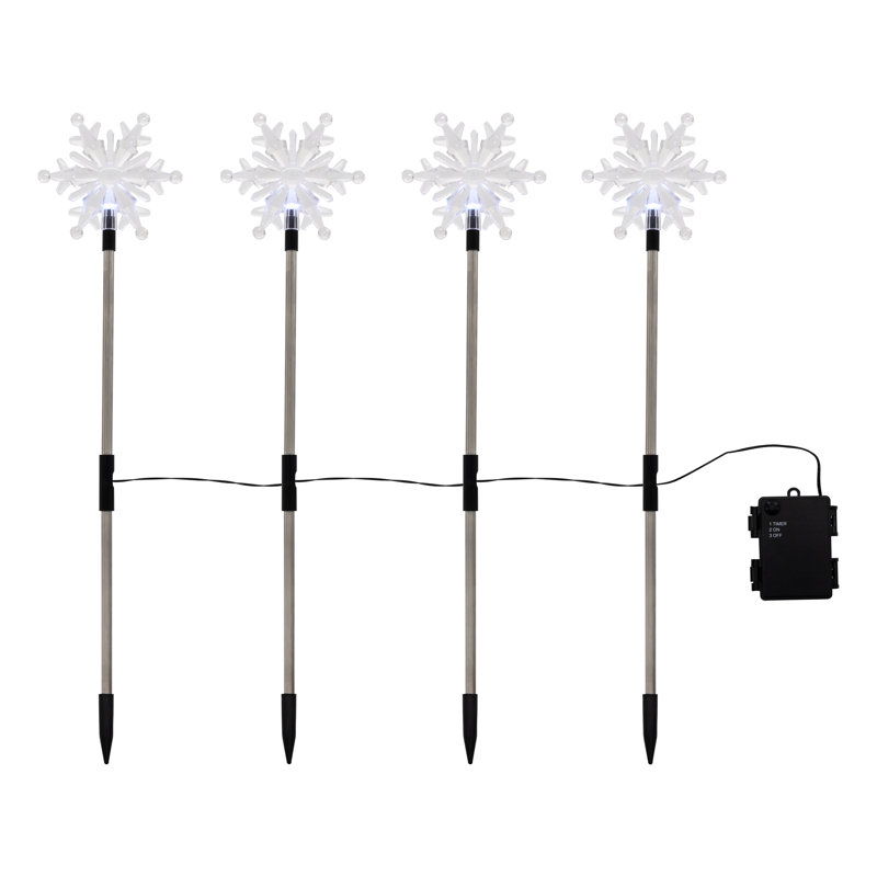 Lumières de jardin flocon de neige à piles