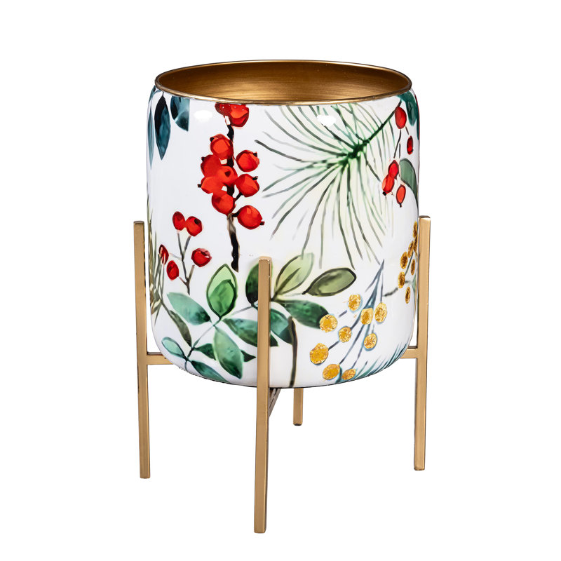Boîte à fleurs festive en métal 18,7 po H