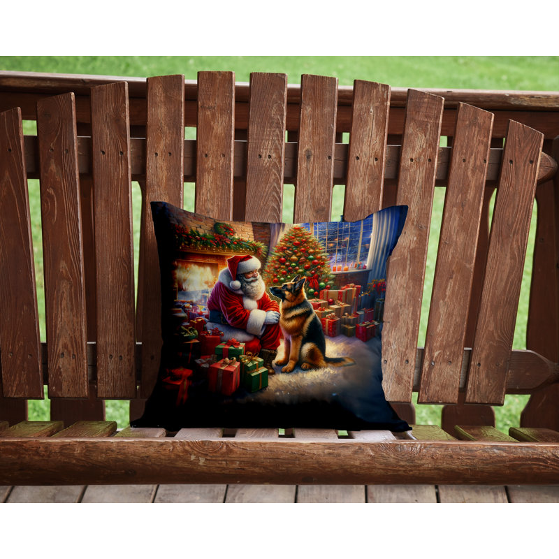 Coussin German German Berger and Santa Claus, H 14 po x l 14 po